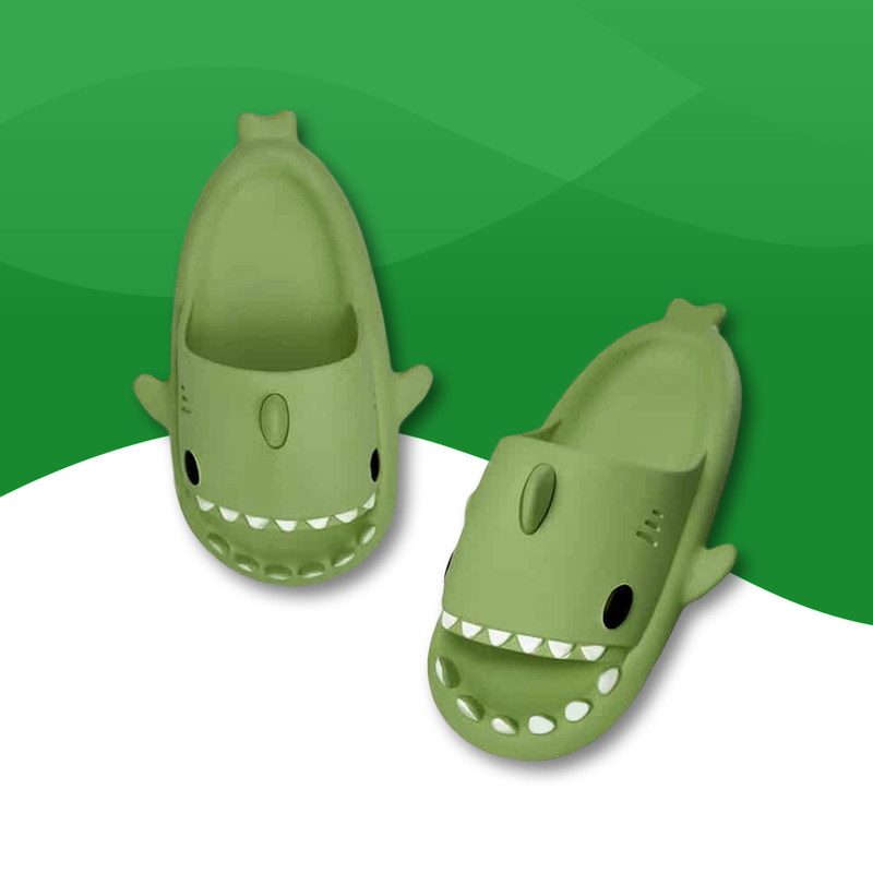 Tongs Orthopédiques Stylées en Forme de Requin pour Homme vert