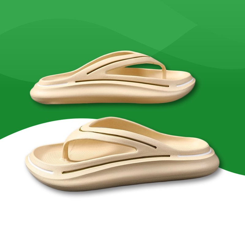 Claquettes orthopédiques de plage pour hommes beige