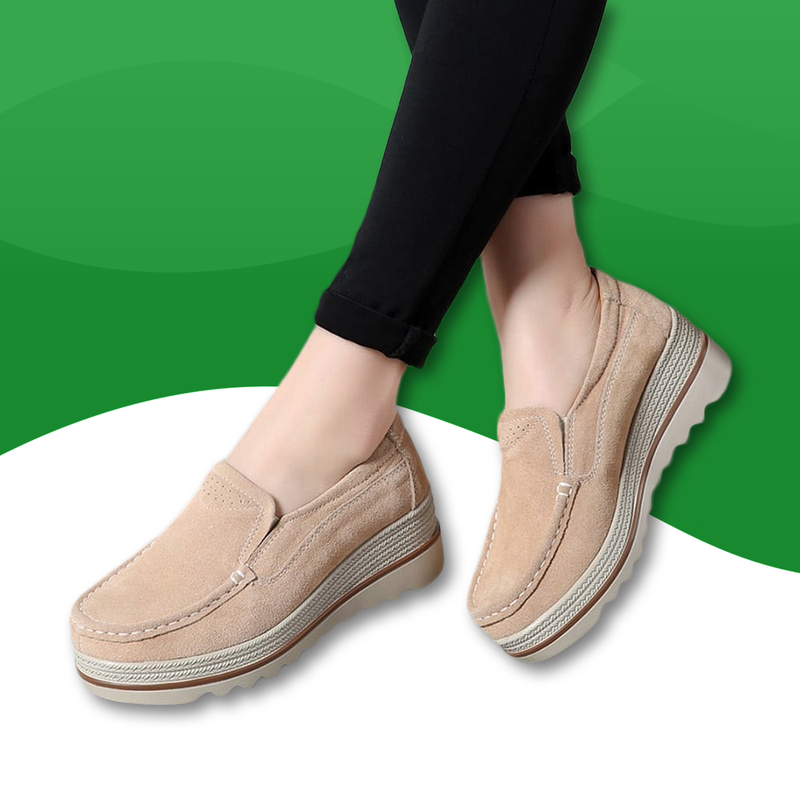 Mocassins en Toile pour Femme beige