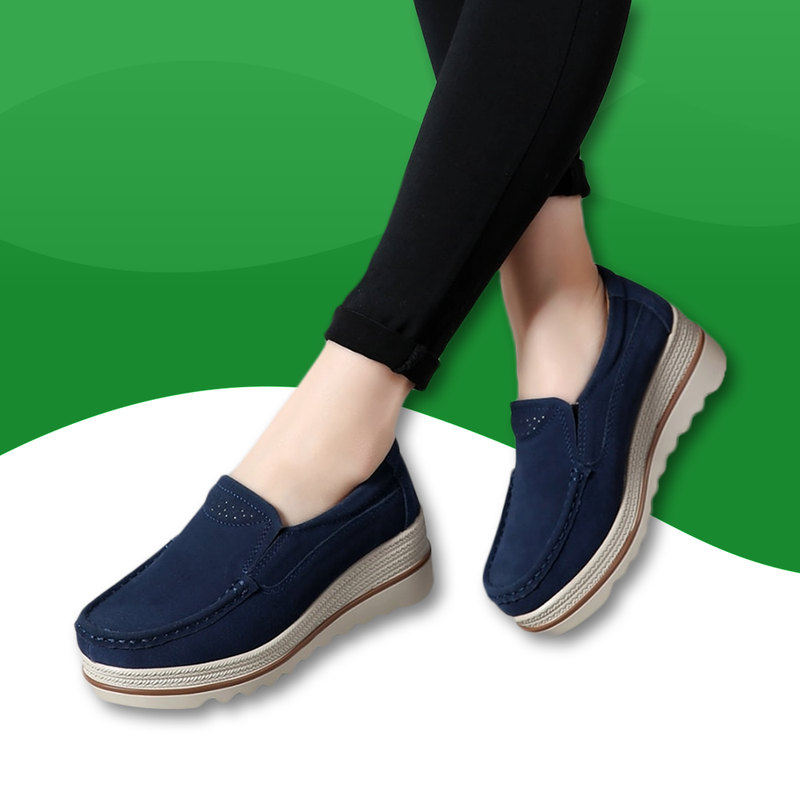 Mocassins en Toile pour Femme bleu